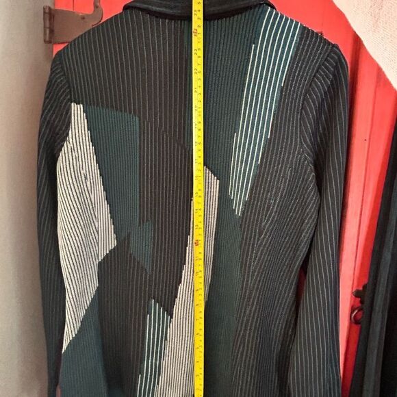 Misook 2 Pc Knit Suit Green And Black Cardigan and pleated skirt Size Large NEW - Picture 8 of 16